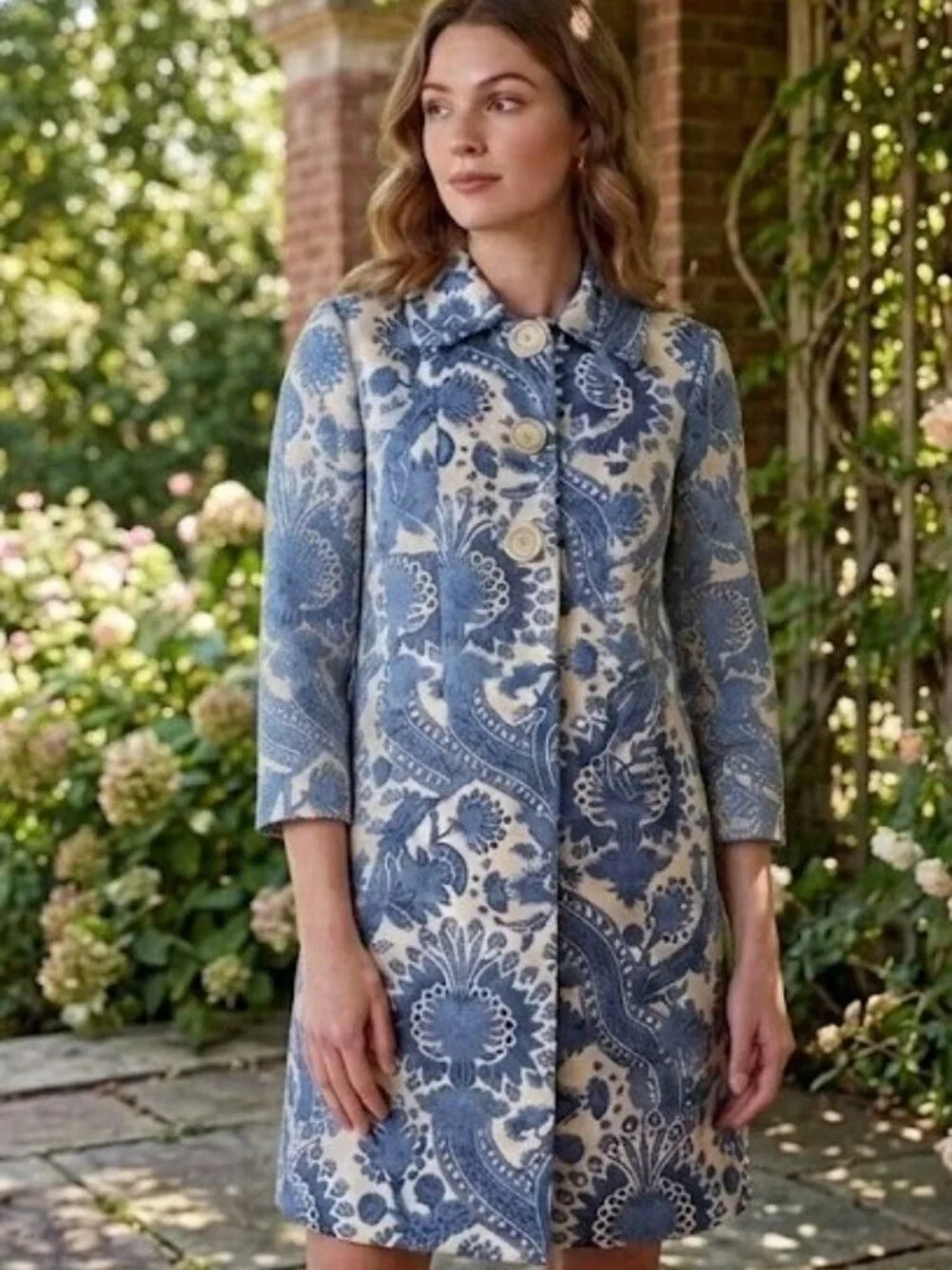 Michael Kors floral and paisley print elegant coat